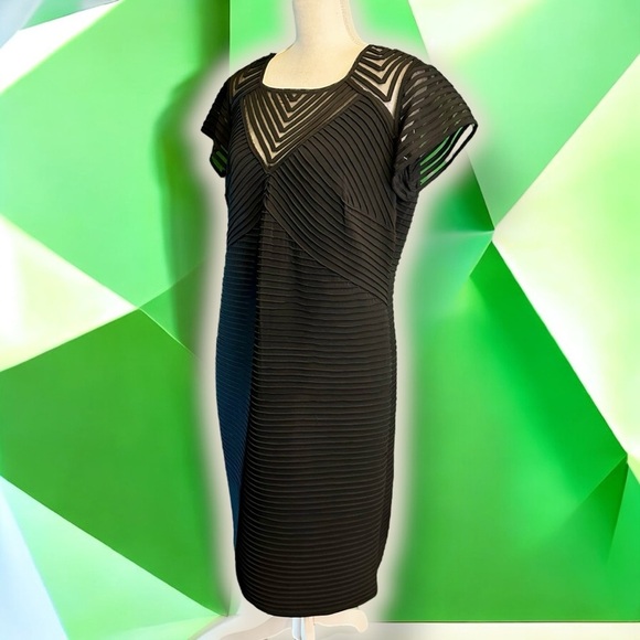 Calvin Klein ‘Plus Size Illusion Banded Sheath Dress’ in Black Size 16W - Picture 8 of 16